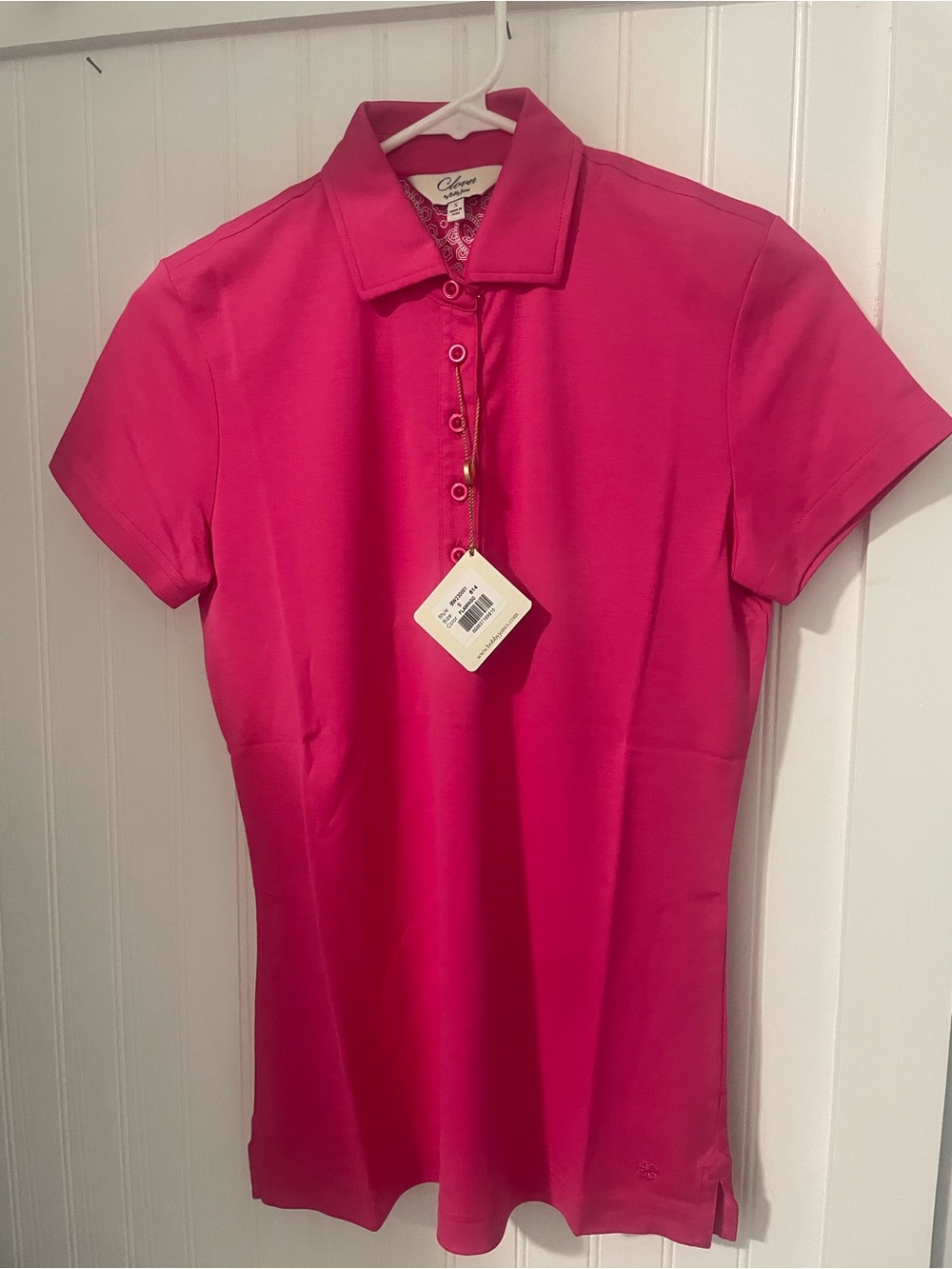 Bobby Jones Pink Polo with Clover Charm